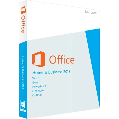 Verpackung von Microsoft Office Home & Business 2013 mit Word, Excel, PowerPoint, OneNote und Outlook
